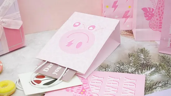 Personalized Recycled Twisted Handle Printed Kraft Paper Bag 