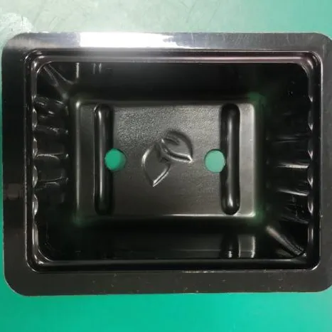 PET black small punnets for herbs with two holes 